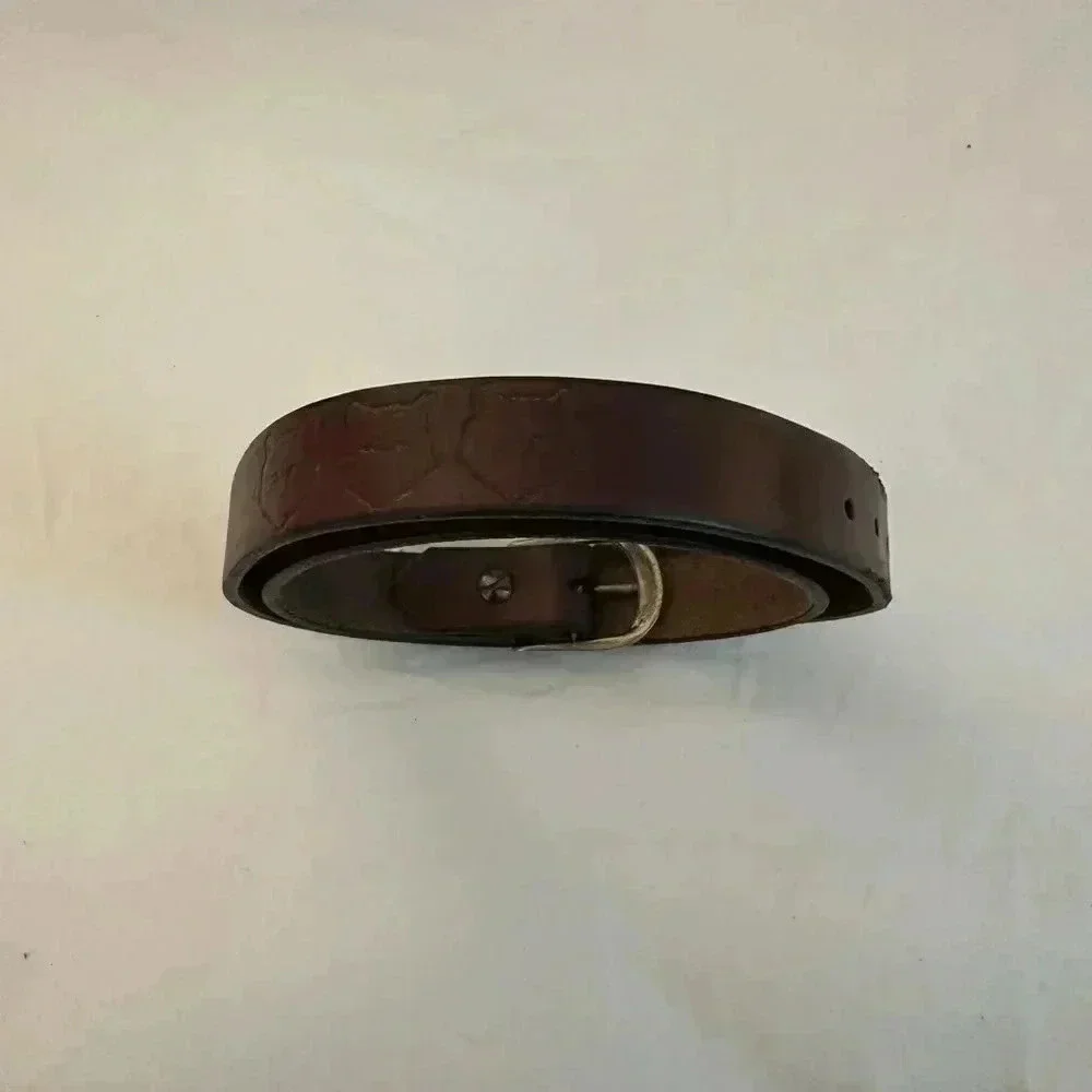 Men’s' Leather Belt With Three Wolves & a leaf